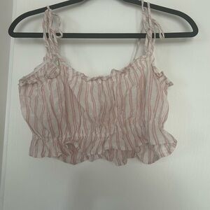 Pink and white striped top
